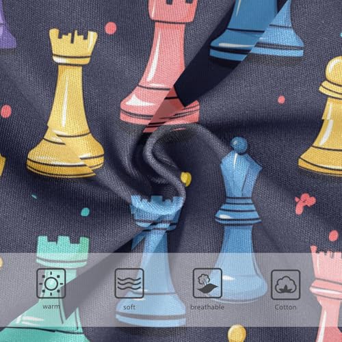 Wusikd Colorful Chess Pieces Girls' Underwear Cotton Blue Girls Briefs Soft Toddler Underwear 2T3