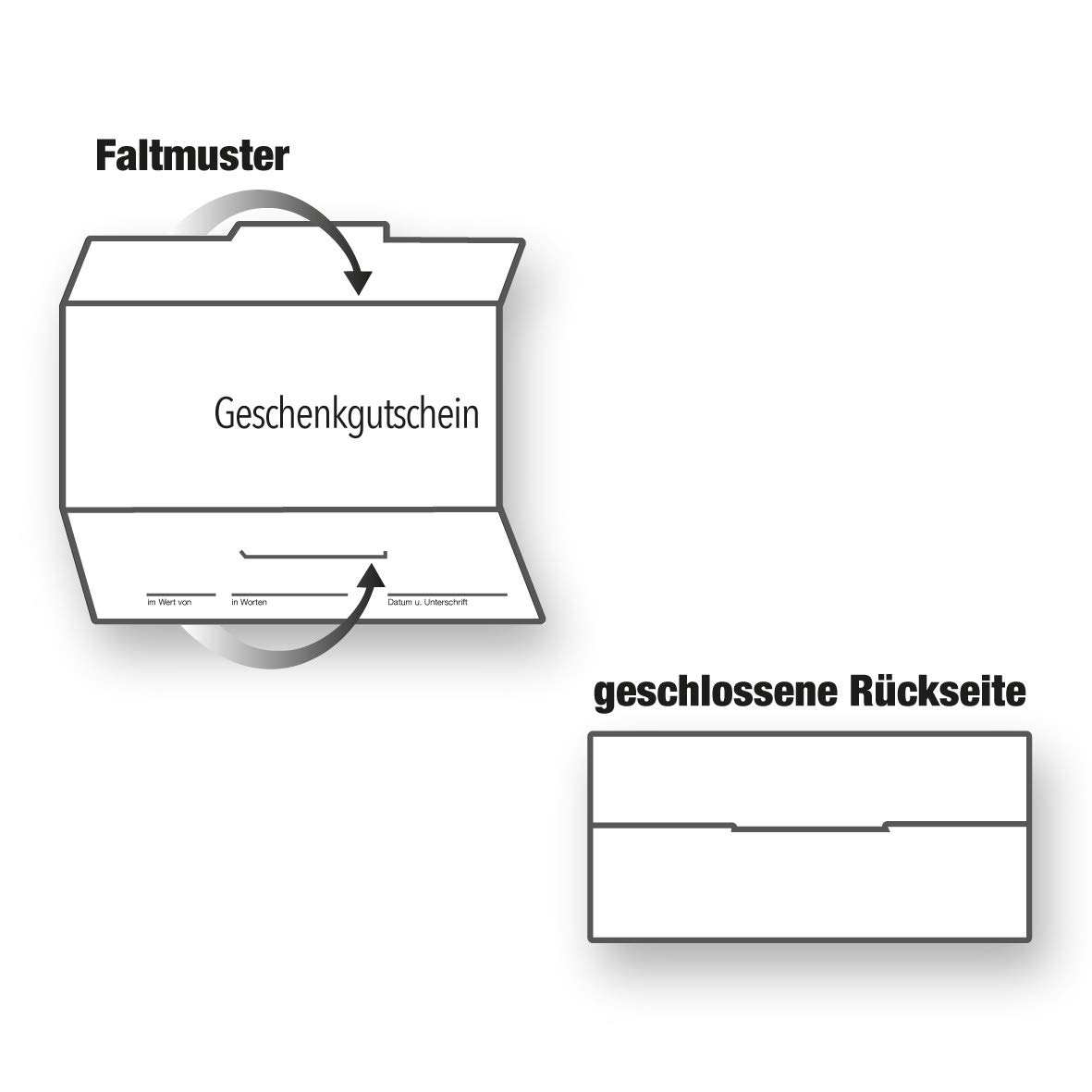 Pythagoras Reisebüro Geschenkgutscheine, 50 Faltgutscheine mit Stecklasche, großes Feld für Firmenstempel, Außenseite hochglänzend