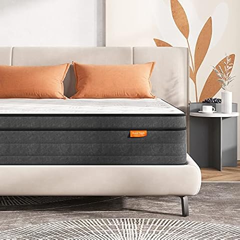Sweetnight Super King Mattress 6FT Gel Memory Foam Sprung Mattress 8 Inch Spring Hybrid Breathable Mattress Super King Bed, Motion Isolating Individually Wrapped Coils, Medium-Firm Feel, 180x200x20 cm Cover