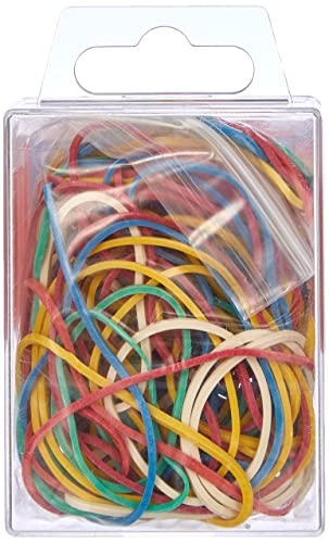 Herlitz Gummiring 20-70 mm Durchmesser, 100-er in Hängebox, farbig sortiert (1, Gummiring 20-70 mm | 100-er Box)