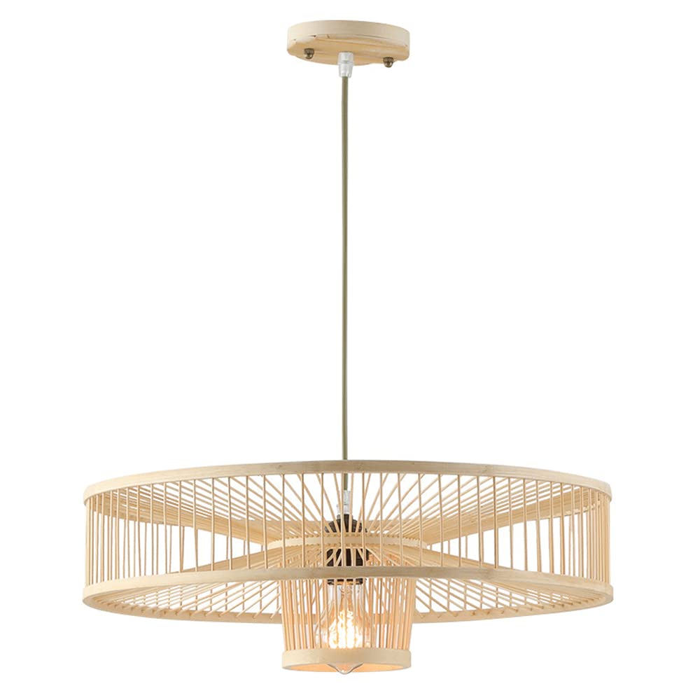 Lustre bambou tissé suspension luminaire rétro cage oiseaux cuisine