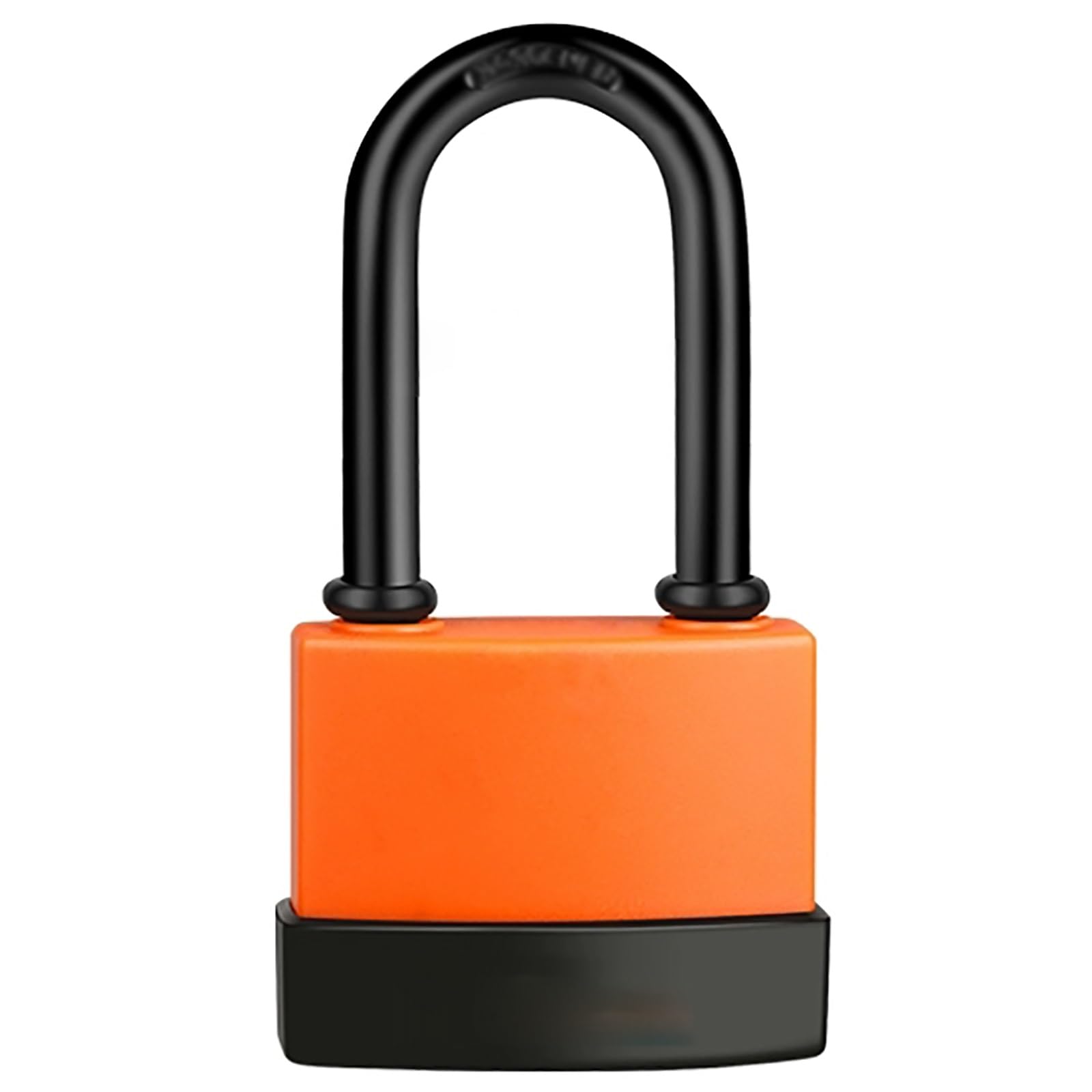 Locker Lock, Long Shackle Padlock, with PVC Protective Shell, Heavy Duty, Suitable for Bicycle Baskets, Gates, Lockers(Orange,Medium)