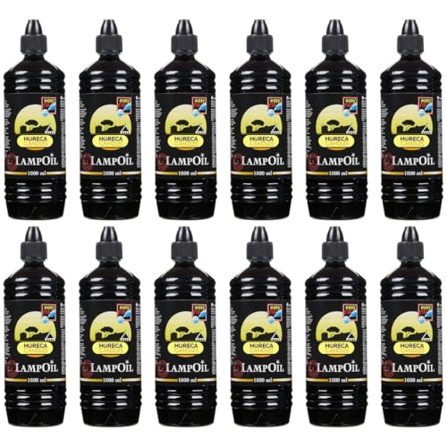 Horeca Candles Aceite para lámparas – 12 x 1 l, cera líquida sin humo y sin olor, 99% parafina pura, combustible seguro para lámparas, antorchas y velas, uso religioso, doméstico y profesional