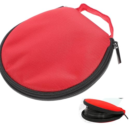 Cabilock CD Storage Bag, Round Cd Case, Portable Media Disc Case Bag, Portable CD Disc Holder for 20 Cds, Oxford Cloth Media Pouch Bag with Zipper Ideal for Travel and Home Use