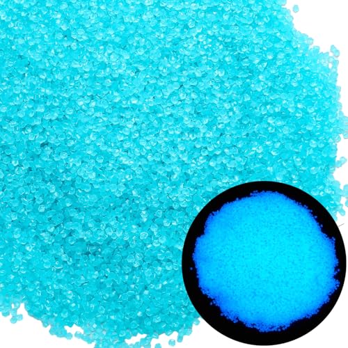 Landical 40000 Pcs 3-5mm Glow in The Dark Rocks for Fish Tank Aquarium Luminous Gravel Bulk Pebble Craft Small Landscaping Glow Sand Stone for Potted Plant Succulent Decor, 2.2 Lb/ 1 kg(Light Blue)