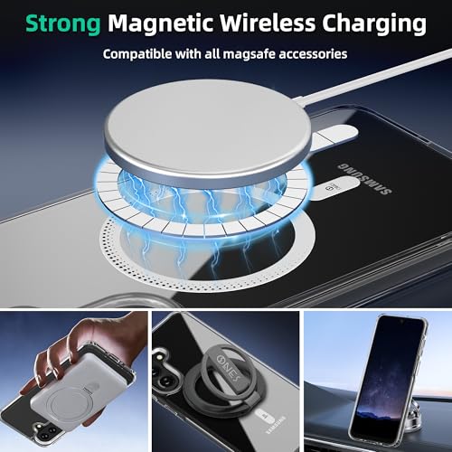 Image of ONES Magnetic for Samsung Galaxy A56 5G / A36 5G Slim Case, Compatible with Magsafe, Military-Grade Drop Guard, Anti-Yellowing, Shockproof Cover for A56 5G / A36 5G, Scratch-Resistant, Transparent