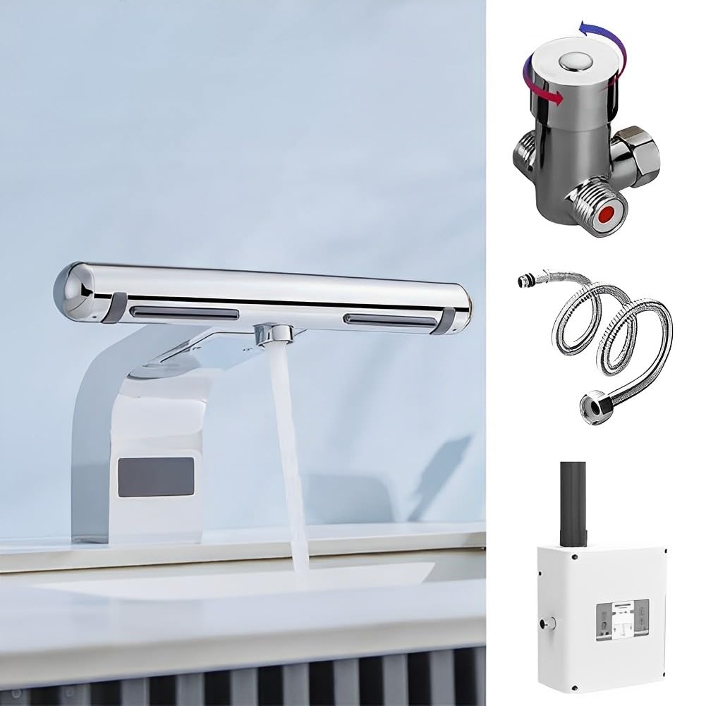 Asciugamani e rubinetto con sensore automatico, soluzione 2 in 1 per lavaggio e asciugatura delle mani, asciugatura rapida 6s, per cucina e bagno