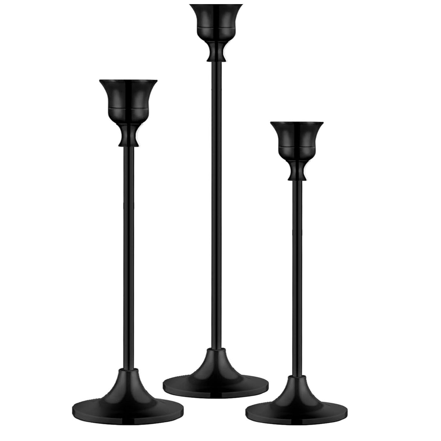 Candlestick Holders,Taper Candle Holder for Candlesticks Gold Brass Vintage Candle Stick Candle Holder Candelabra Candle Holder for Fireplace Party Dining Home (Black