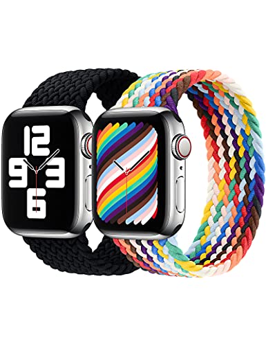 ایگرد | قیمت و خرید Girovo 2 Packs Solo Loop Strap Compatible with Braided  Sport Apple Watch Band 42mm 44mm 45mm, Soft Stretchy Braided Wristband for  iWatch Series 1/2/3/4/5/6/7/SE, Charcoal \u0026 Pride