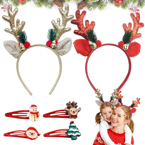 Seasboes 2 Stück Haarreif Weihnachten, Neuheit Weihnachtsfeier...