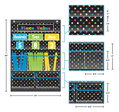 Teacher Created Resources Chalkboard Brights Place Value Pocket Chart (TCR20804) - Image 6