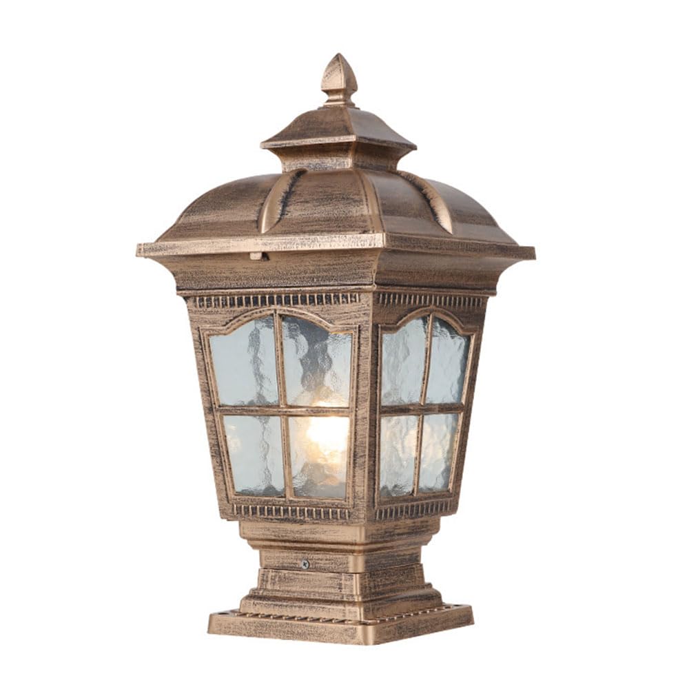 KUEYANB Post Lamp Hard-Wired Waterproof Garden Villa Post Cap Light Exterior Lamp Post Lantern Head for Courtyard Gate Wet Location Rated Industrial Style Fence Porch Light Fixture for Driveway