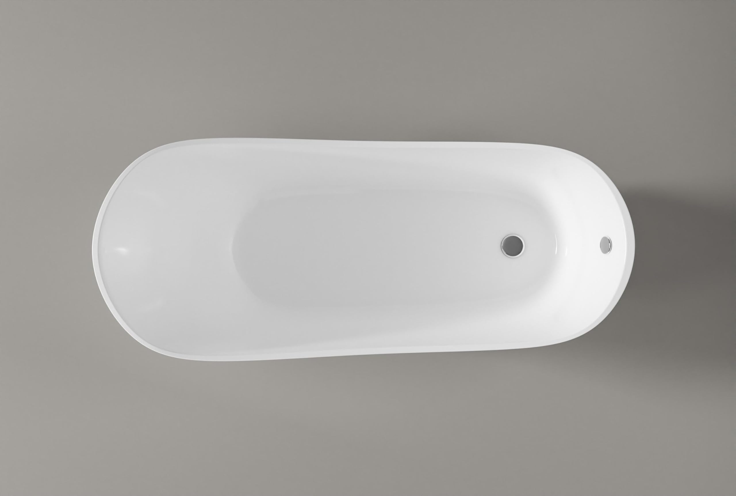 BERNSTEIN Freistehende Badewanne aus Sanitäracryl Nostalgie Wanne mit Doppelwandiger Konstruktion 176 x 71 x 77 cm - 5 Jahre Garantie – Paris in Weiss glänzend - Standfüße in Weiß