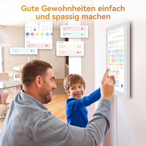 TABWEE P15 WIFI Digitaler Kalender - 15.6’’ Digitaler Wandkalender Touchscreen, Familienplaner, Essensplaner, Terminplaner, Demenz uhr Senioren, Wochenplaner, Monatsplaner(Digitaler Bilderrahmen)