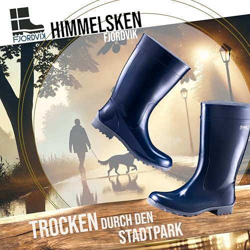 Fjordvik Himmelsken Gummistiefel | Wasserfest und schmutzabweisend | Perfekt für Outdoor-Aktivitäten | Farbe: blau, Gr.:41 / UK 7-7.5