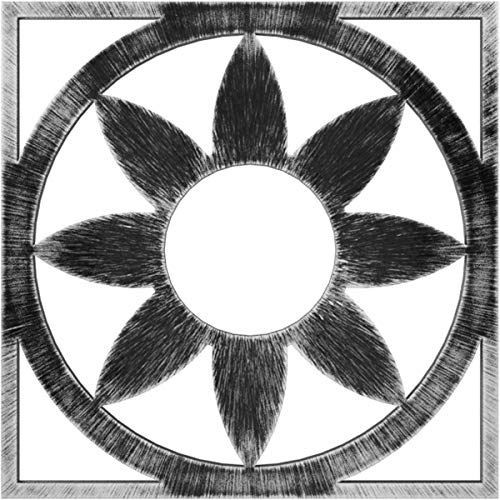 Ekena Millwork CMPP20BLAPW Blume Architectural Grade PVC Pierced, Antiqued Pewter Urethane Ceiling Medallions 20"OD x 7"ID x 1/2"P