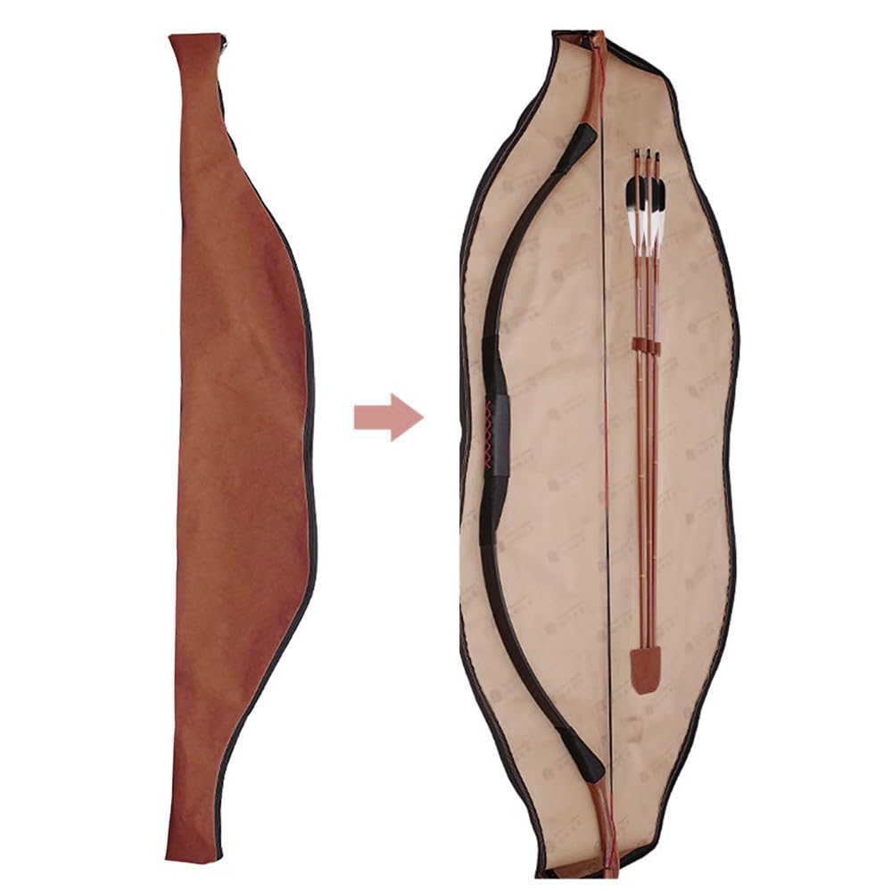 DONGKER Borsa per Arco per Tiro con L'Arco,60" Custodia per Arco Tradizionale Lunga Borsa per Arco in Pelle PU per Arco per Cavallo con Arco Lungo