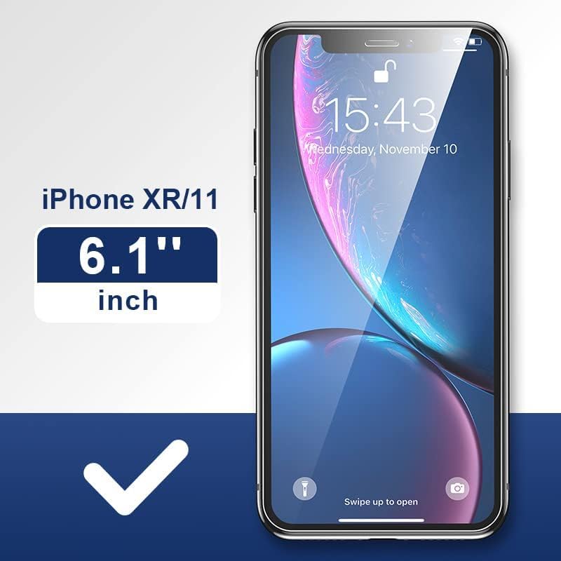Image of Elzzi Privacy Screen Protector for iPhone Xr, Anti-Spy Shatterproof Borderless Tempered Glass 9H Hardness Bubble Free Anti-Glare Case Friendly