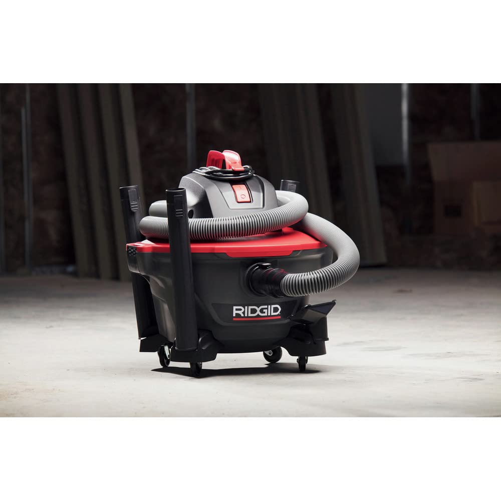 RIDGID 62698 RT0600 NXT 6-Gal. Wet Dry Shop Vacuum with Casters 4.25 Peak HP Motor and Pro Locking Hose Dark Gray and Red product thumbnail 6