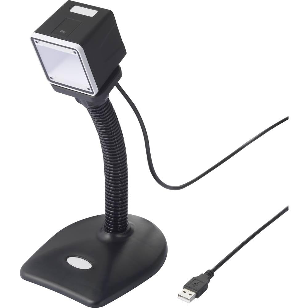 Renkforce RF-SBS-500 2D Scanner di codici a barre Cablato 1D, imager 2D Nero Scanner desktop (stazionario) USB-A