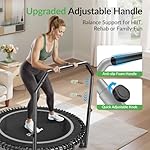 BCAN 450/550LBS Mini Rebounder Trampoline for Adults with Bar, Fitness Trampoline with Bungees, Adjustable Handle, Stable & Quiet, Indoor Outdoor, Whole-Body Workout & Relaxation at Home-40IN/48IN - Image 3