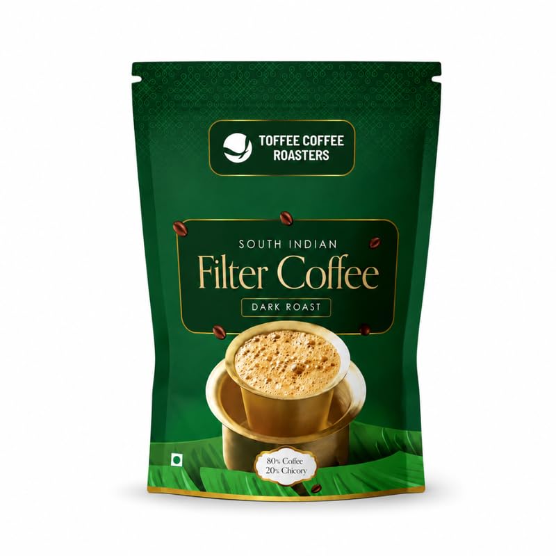 Image of Toffee Coffee Roasters | South Indian Filter Coffee 80:20 | 200g x 1 (200g) Filter Coffee | Traditional Dark Roast Signature Filter Coffee