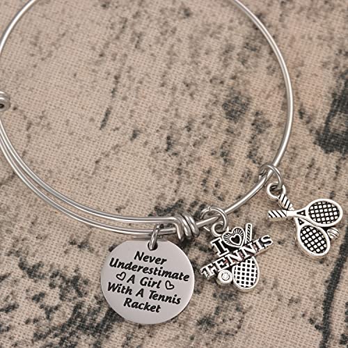 Ahaeth Tennis Gift For Women Girl Birthday Tennis Charm Jewelry Tennis Themed Items Tennis Bracelet #TOP6