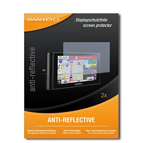 2 x SWIDO® Protector de pantalla Garmin nüviCam LMT-D Protectores de pantalla de película "AntiReflex" antideslumbrante