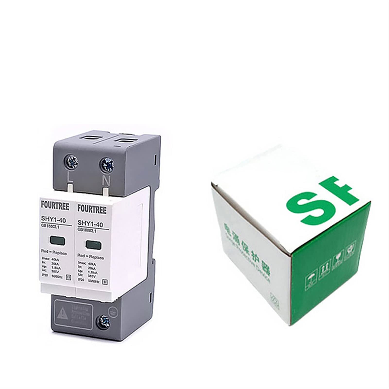2P AC SPD Protezione Contro Le sovratensioni 10?20KA/20?40KA /30KA?60KA Protezione Contro i fulmini for la casa Scaricatore a Bassa Tensione Dispositivo di Protezione 230V 275V Color : 2p 2