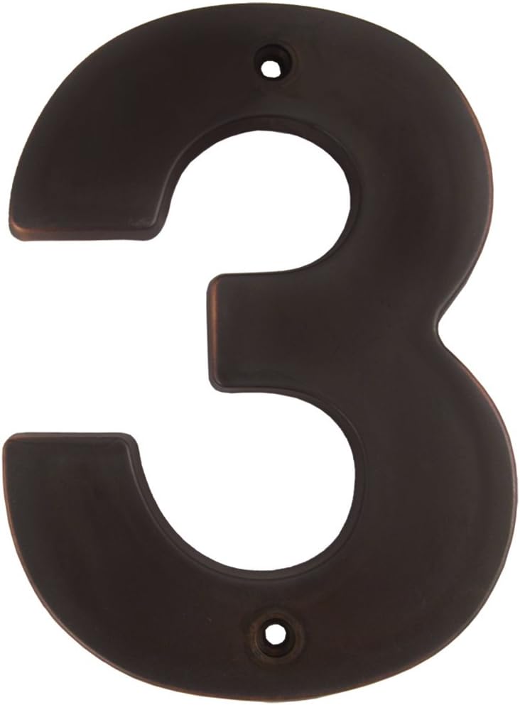 Stone Harbor Hardware Contemporary House Number, #3, 5 Inches, Satin Nickel