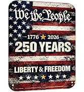 Liferyx 250 Years of Freedom Patriotic Wall Decor Metal Tin Sign, Vintage American Eagle USA Flag...