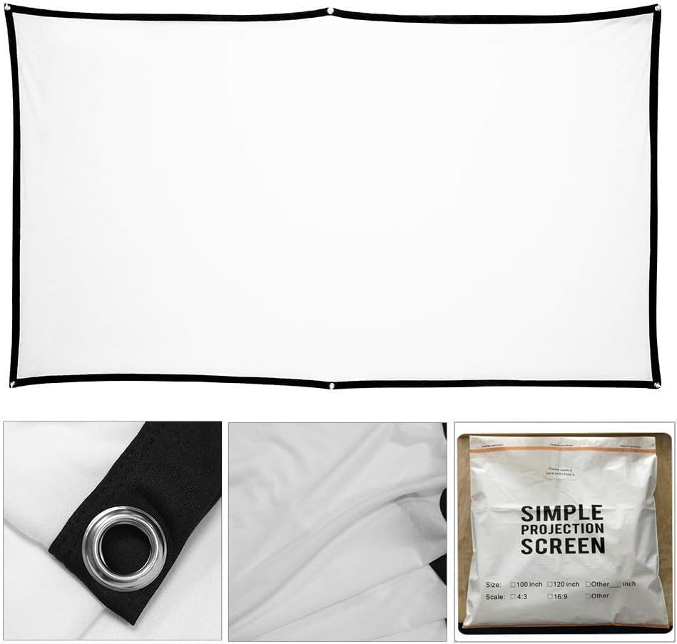 Image of 44 inchx 76 inch Holographic Rear Projection Screen - Foldable & Portable Anti Wrinkle Double Sided Video Projector Screen for Projecting Christmas Movie Videos, Film Night (80 Inch)