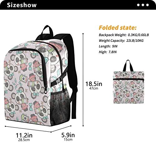 Cartable imperméable motif panda mignon rose à bretelles douces