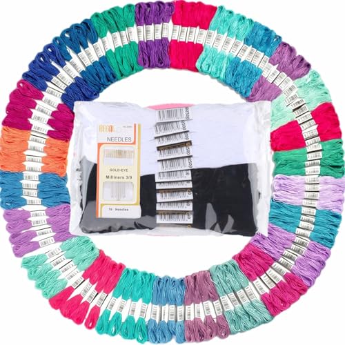 Image of Athena's Elements Embroidery Floss | Rainbow Thread for Embroidery, Cross Stitch Thread, Customized Independent Packaging(100 Colors)(Mermaid Color Palettes)