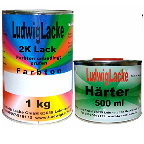 LudwigLacke 1,5 kg Set RAL R902 GRAUWEISS 1991 inkl. 0,5 Liter Härter