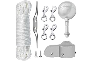 NQ Flagpole Hardware Repair Kit with Aluminum Alloy Flagpole Truck and Nylon Pulley