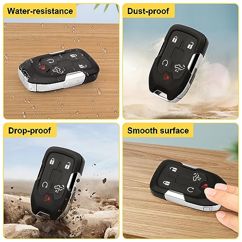 Smart Key Fob Keyless Remote Entry Remote Fit for 2019 2020 Chevrolet Silverado 1500 2500 3500 5-Button 433MHz 46 Chips HYQ1EA 13529632 13508398 Black