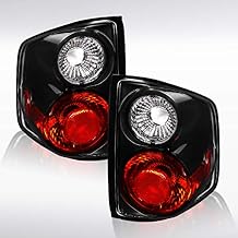Autozensation Compatible with 1994-2004 Chevy S10, 1994-2004 GMC Sonoma, 1995-2000 Isuzu Hombre, Left + Right Pair Assembly, Black Housing Clear Lens Tail Lights