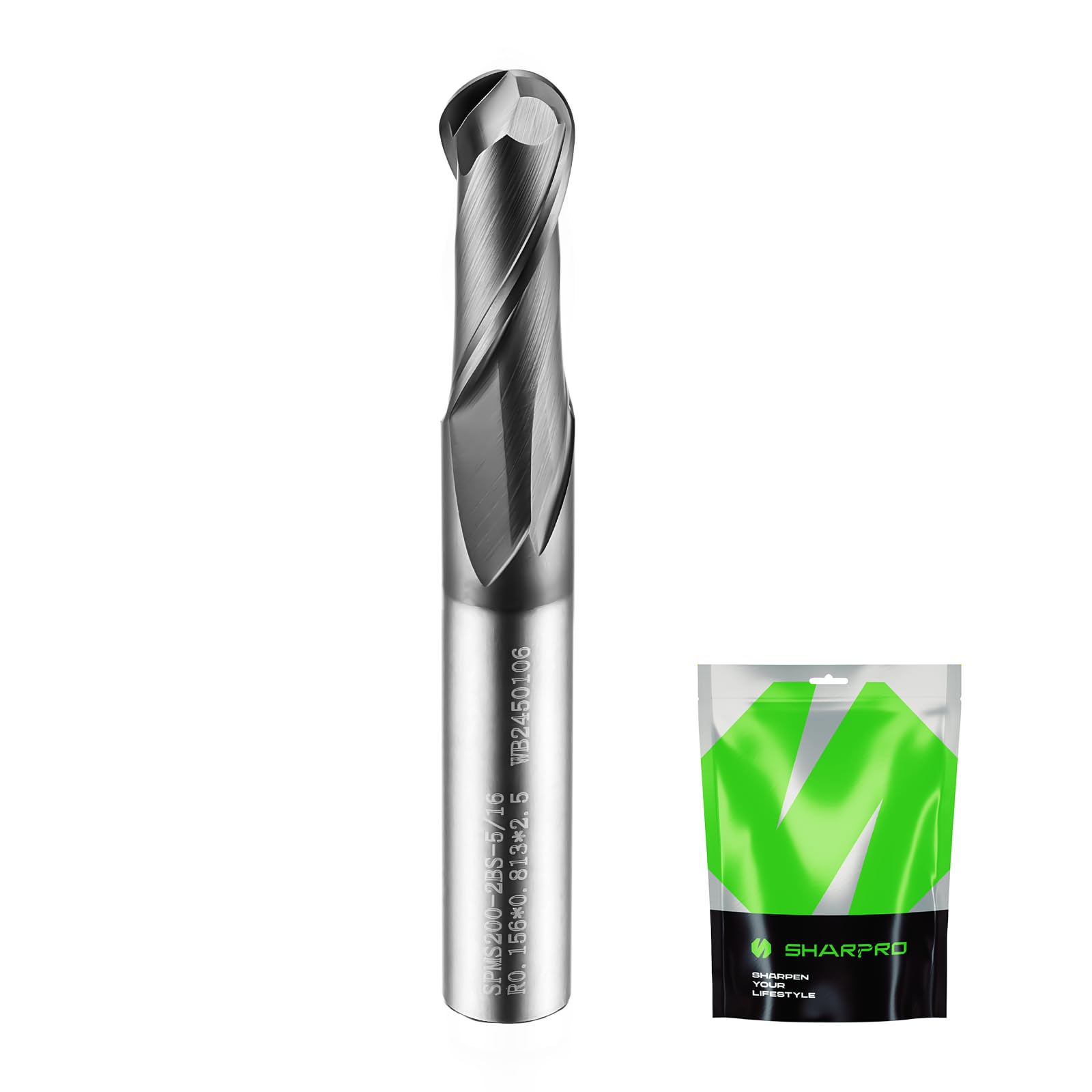 SHARPRO Carbide Ball Nose End Mill - Precision Cutting -12 SHARPRO Carbide Ball Nose End Mill - Precision Cutting -12