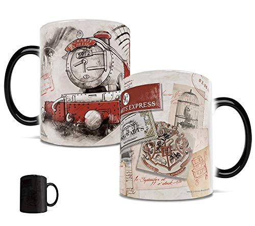 Morphing Mugs Harry Potter - Platform 9 and 3/4 - Hogwarts Express - One 11 oz Color Changing Heat Sensitive Ceramic Mug – Image Revealed When HOT Liquid Is Added!