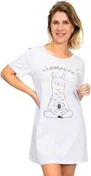 Camisola Feminina Adulto Manga Curta Algodão – Branco lhamaste