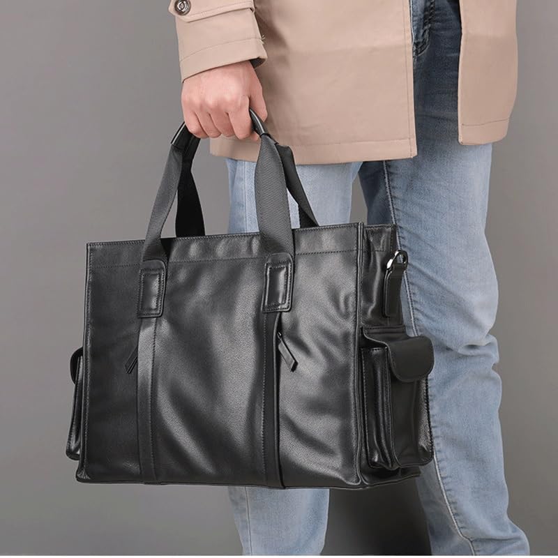 JSEIAJB Leather Crossbody Bag Carrying Tote Large Capacity Briefcase Horizontal Computer Bag3