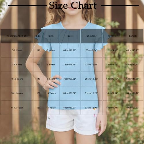 Girls T Shirts Ruffle Short Sleeve Tee Tops Summer Solid Color Casual Pleated Loose Blouse2