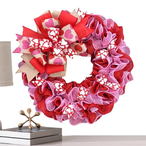 Coronas De Puerta Para El Día De San Valentín - Decoración del Hogar con | Corona para Puerta 40 cm Decoración Bodas | para Interior y Exterior Dormitorio Sala de Estar Oficina Boda Fiesta Ventana Coc