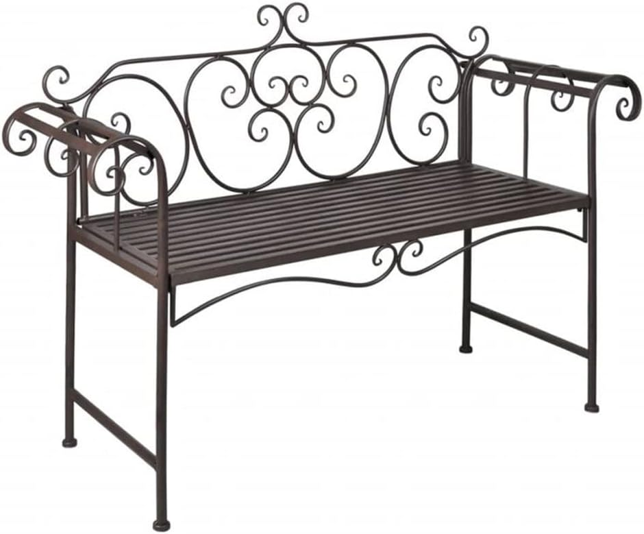 LIYING Tumbona de jardín 128cm Metal Antiguo Patio Exterior Banco Muebles de Exterior Estilo Vintage (Color : A, Size : One Size)
