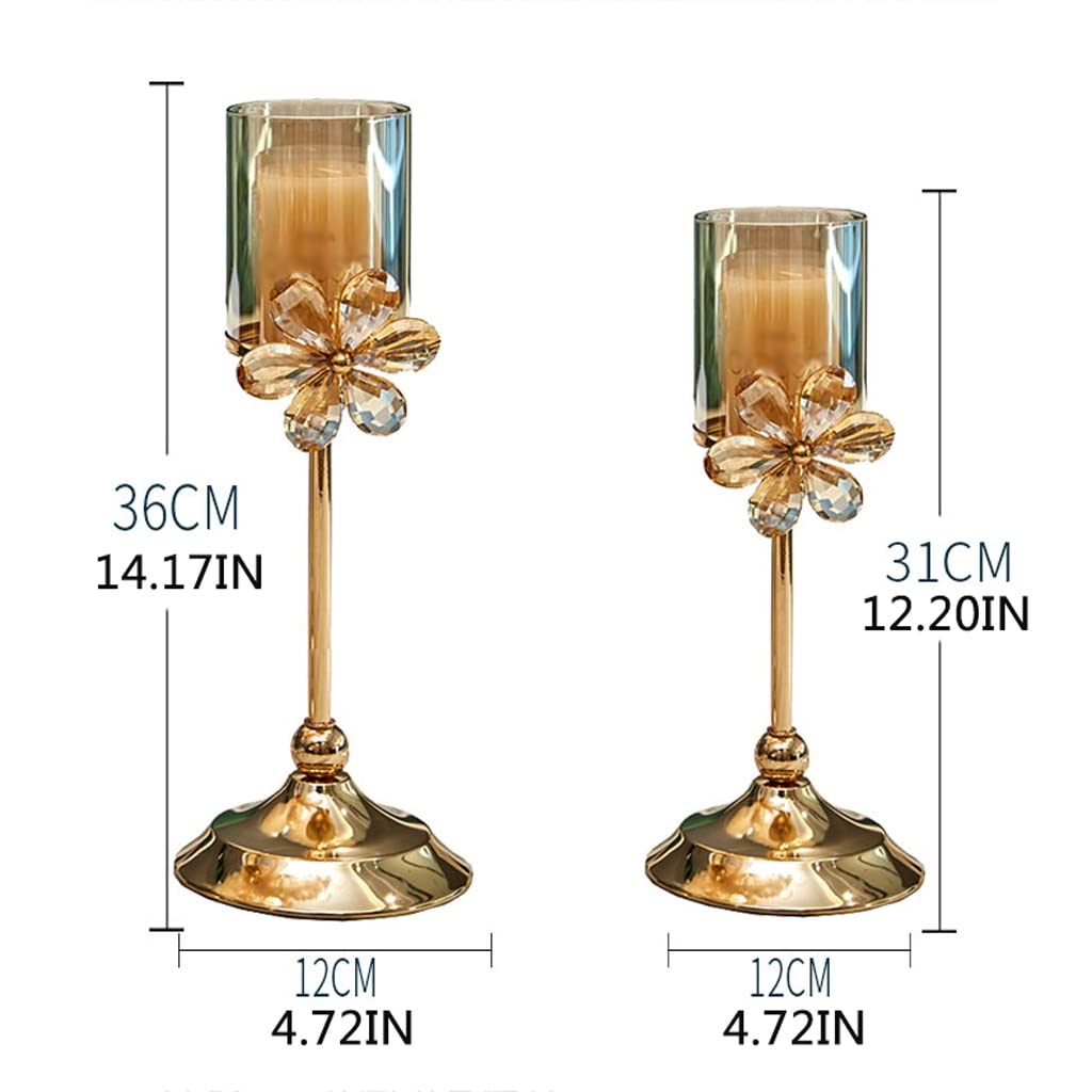 Hosley® 12In High Metal Glass Hurricane Pillar/Votive Candle Holder, Ideal Gift for Weddings, Home Office, Spa, Votive/Pillar Candle Garden