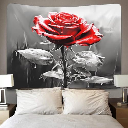 Tapiz de pared para dormitorio tapices estéticos con estampado de rosa de 150cmx200cm 4