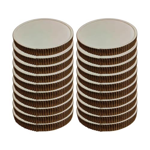 BonKaso Eco-Friendly Disposable Lid Only for 750ml Ripple Paper Food Containers (Container Not Included) | Leak-Resistant Kraft Brown Cover | Pack of 20