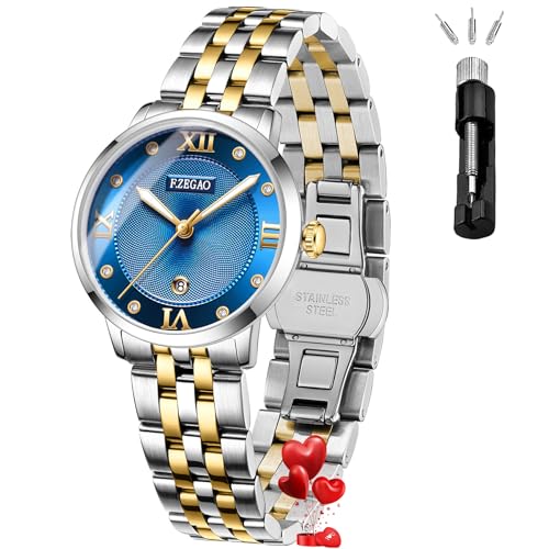 Montre analogique dame bleu roi étanche cadeau de luxe idéal pour femme chic
