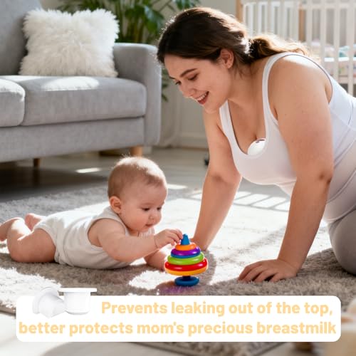 Image of 6Pcs Silicone Spout Cap Compatible with Momcozy M5 Wearable Breastpump, Dustproof, Keep Clean, Prevents Leaks from The Top, Fit for M5 Breast Pump Parts, White 6Pack
